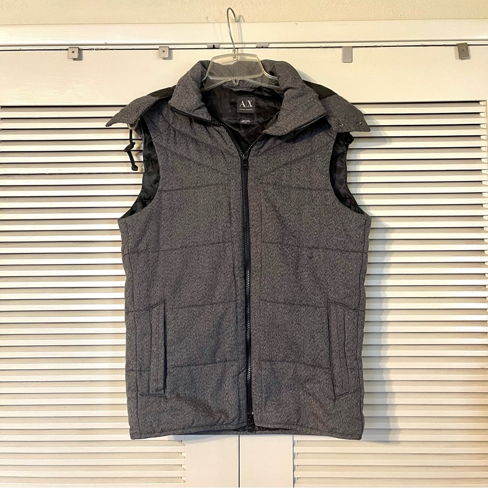 Armani Exchange Cotton Puff Vest Removable Hood